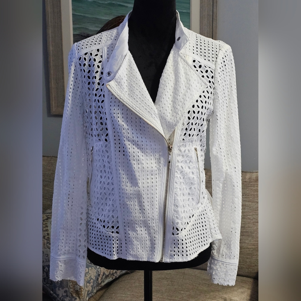 WHBM Eyelet Moto Jacket Sz 8